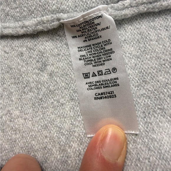 LOFT Outlet Women’s Cardigan Sweater, Color: Grey, Size: L - Picture 4 of 5